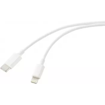 Renkforce USB-kaabel USB 2.0 USB-C® pistik, Apple Lightning pistik 1,00 m valge (matt) RF-5724078 (RF-5724078)