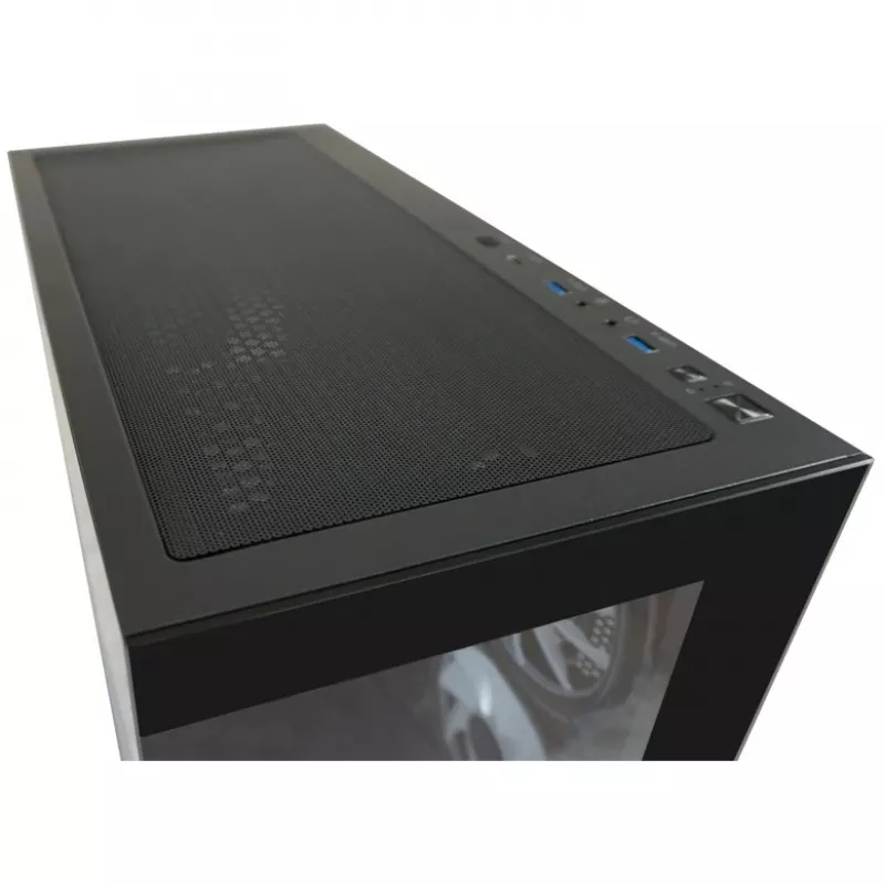 LC-Power korpus MidiTower 715B must USB3.2/Audio ilma toiteplokita SEAMLESS_X (LC-715B-ON)