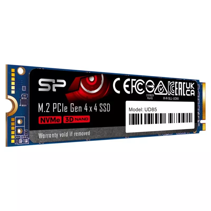 M.2 SSD Silicon Power 250 GB PCIe 4.0 NVMe UD85 — 2280, lugemine 3300 MB/s, kirjutamine 1300 MB/s