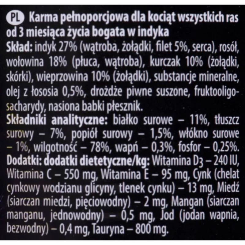 Dolina Noteci Premium Junior rikkalikult kalkuniga märg kassitoit 400 g