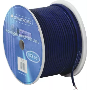 Omnitronic mikrofonikaabel 2×0,22 mm 100 m Must