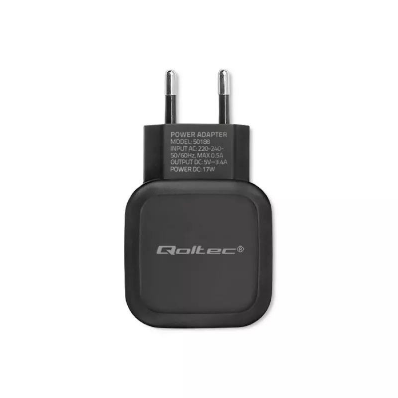 Qoltec 50188 mobiilseadmete laadija sülearvutile, nutitelefonile, nutikellale, tahvelarvutile, telefonile, universaalne must AC, DC siseruumides
