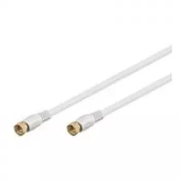 Wentronic Goobay SAT-ühenduskaabel, 100% varjestatud, kullatud, valge, 5 m - F-pistik F-pistik (67293)