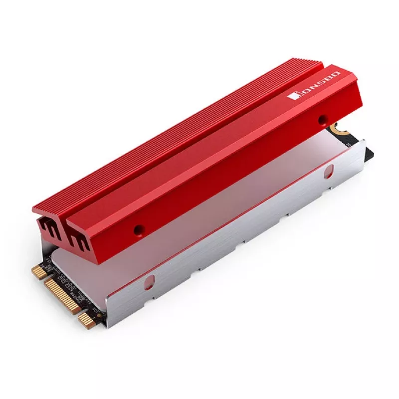 M.2 SSD jahuti Jonsbo M.2-6 RED 2280 passiivne jahutusradiaator 2280 NVMe/SATA draividele