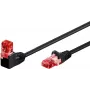 Goobay CAT 6 paigakaabel 1x 90° nurgaga, U/UTP, must, 2 m - sulguri sakk üleval, CCA vasksegusulam (51516)