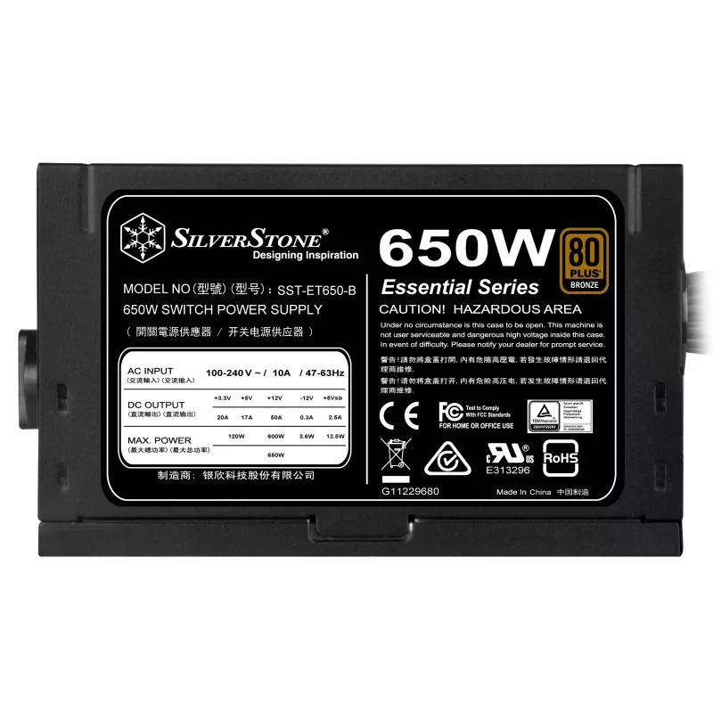 Toiteplokk Silverstone SST-ET650-B v1.4 650 W