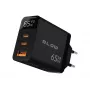 LCD seinlaadija USB pesa + USB-Cx2 PD 65W GAN must vattmeeter