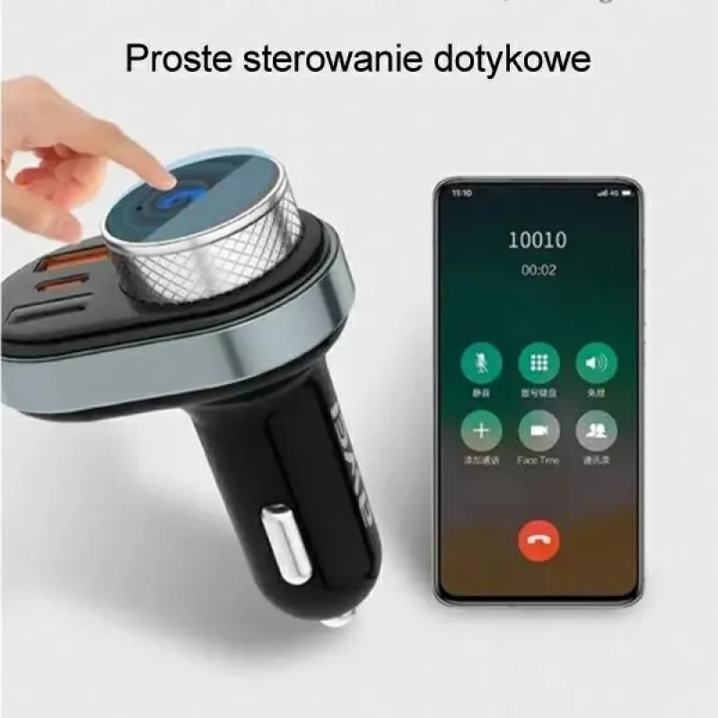 Käed-vabad komplekt Awei C-843 Bluetooth 5.0 FM-saatja, USB ja USB-C ühendustega