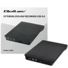 Väline DVD‑RW seade QOLTEC 51857 — USB 3.0, SATA liides, DVD±R 8x, DVD±RW 4x, DVD‑RAM 5x, CD 24x, must