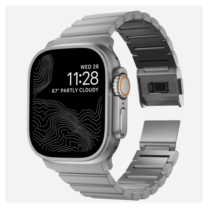 NOMAD Titanium Band for Apple Watch 46mm/49mm Hõbedane