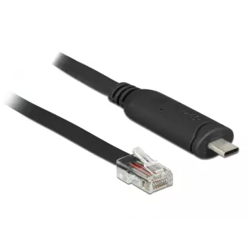 DeLock - Jadapordi adapter - USB-C - RS-232 x 1 - Must (63912)