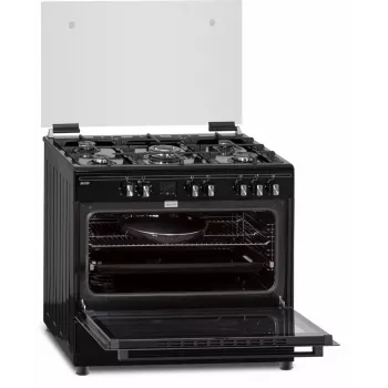 Gaasi-elektripliit MPM MPM-93-KGM-32 90 cm, gaasipliit, elektriahi, 5 põletit, must, energiaklass A