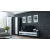 TV-alus Cama Meble VIGO NEW 30/140/40 — 1400×400×300 mm, hall pealispind, puitlaastplaat, hall raam, valged läikivad esipaneelid