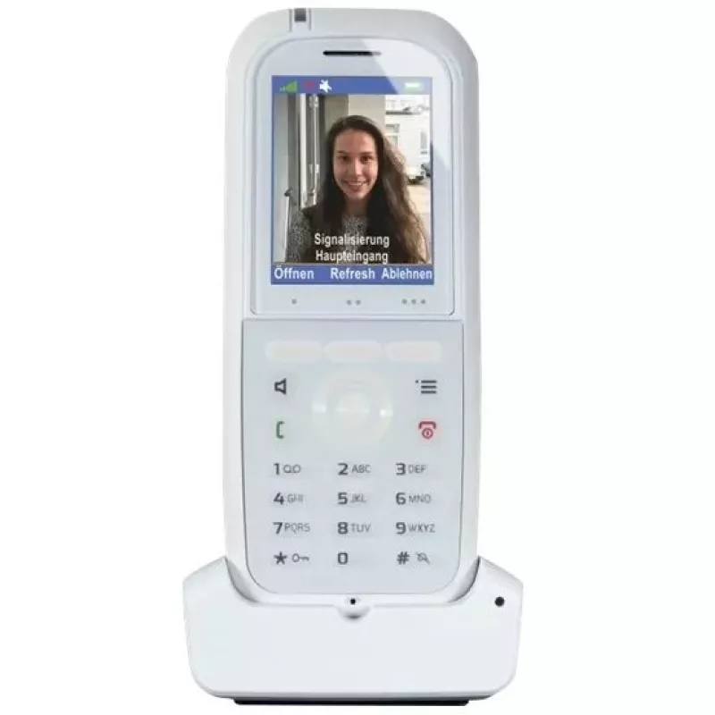 DECT-telefon agfeo DECT 77 IP — juhtmevaba VoIP-telefonitoru valjuhääldi, helistaja ID, ekraaniga (valge)