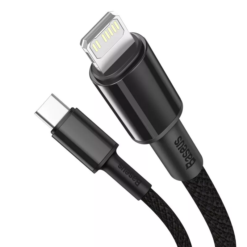 Baseus High Density põimitud kaabel USB-C kuni Lightning, PD, 20W, 1m (must)