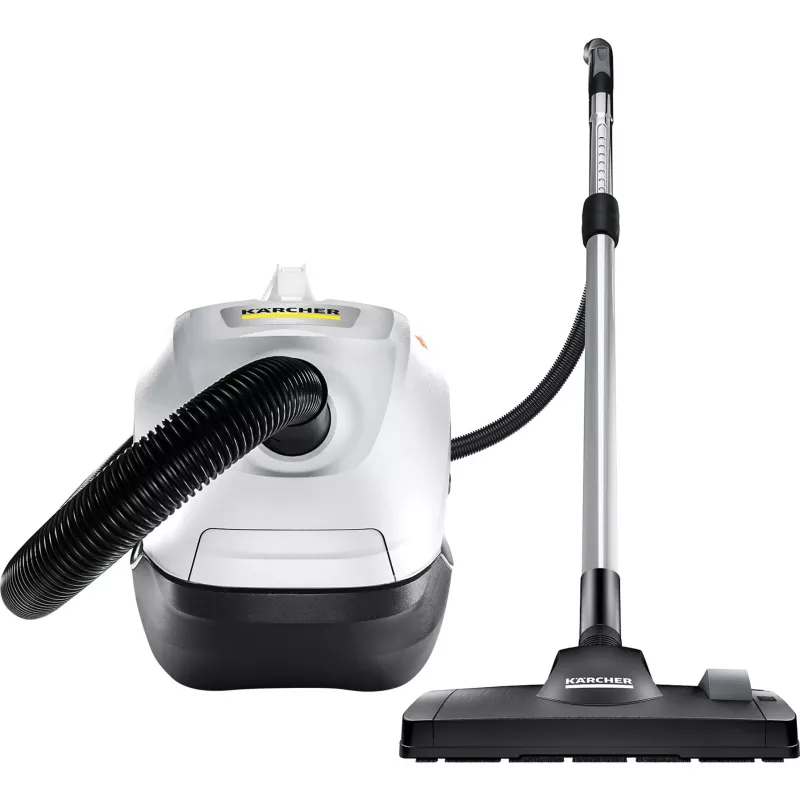 Silindertolmuimeja Karcher DS 6 — kuiv, 650 W, 2 L tolmumahtuvus, HEPA 13, 10,2 m tööraadius, teleskooptoru