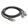 Lanberg CA-HDDP-20CU-0018-BK videokaabli adapter 1.8 m DisplayPort HDMI + USB must, hõbedane