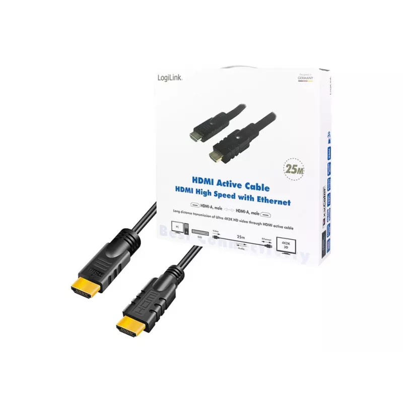 LogiLink CHA0025 HDMI-kaabel 25 m HDMI Type A (Standard) Must
