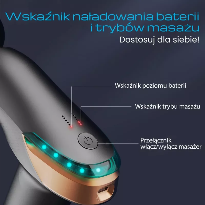 Massaažipüstol Extralink MSG-02-LITE 3200 RPM 6 otsikut