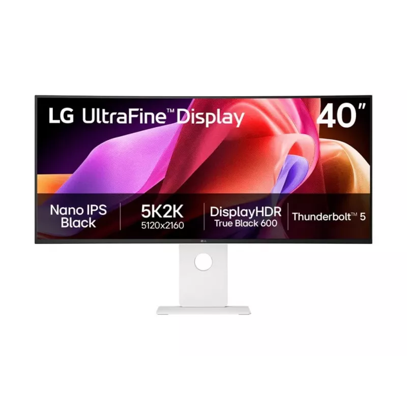 LG UltraWide 40WT95UF-W LED-kuvar 100,9 cm (40 tolli), valge/must, 5K2K, Nano-IPS, kumer, Thunderbolt 5.0, KVM-lüliti, Daisy Chain, 120Hz paneel (40WT95UF-W.AEU)