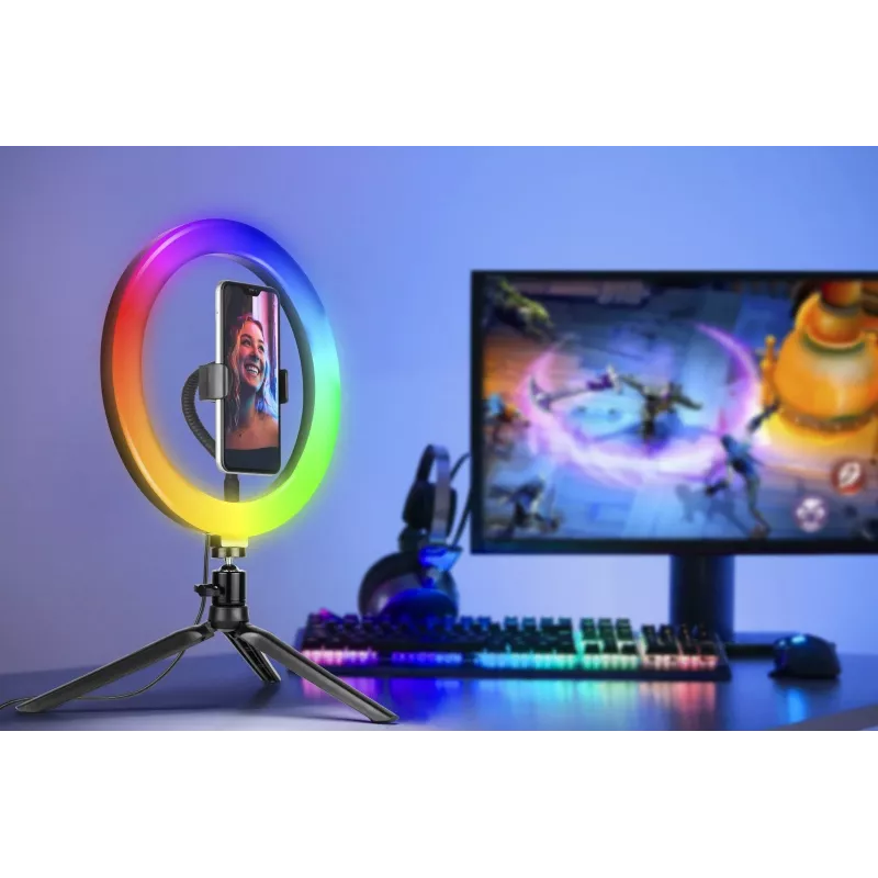 Ringvalgusti RGB 26 cm statiiviga