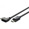 kaabel DisplayPort Plug 90° > DisplayPort Plug, 8K / 144Hz (must, 2 Meter, 1 Plug 90° külgkalle, 54 Gbit/s, DisplayPort 2.0 / 2.1)