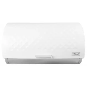 Leivakonteiner Maestro MR-1676-Valge, roostevabast terasest hingedega kaas, valge, 385×255×190 mm