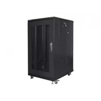 Eraldiseisev püstkapp LANBERG FF01-6822-23B 22U, 19-tollised siinid, 1159×600×800 mm, IP20, ratastel, võtmelukuga, must