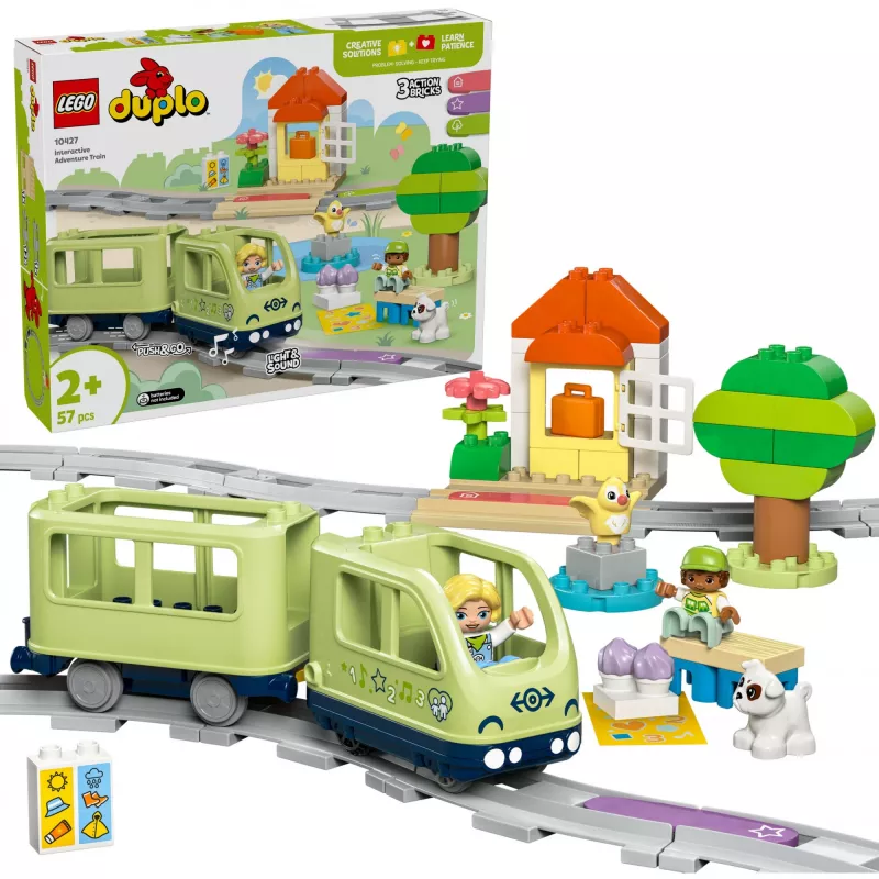 Mängurongikomplekt LEGO DUPLO Interaktiivne Seiklusraudtee 10427, 57 tk, 2 minifiguuri, alates 2. eluaastast