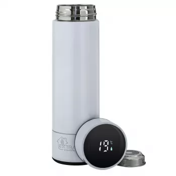 Extralink Smart Travel Mug White, termotass temperatuurinäidikuga