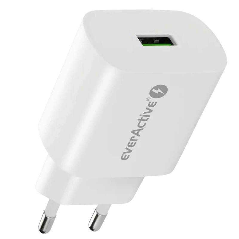 Telefonilaadija 1x USB 18 W QC 3.0 VALGE on Everactive toode meie mobiilseadmete laadijate valikust. Esiletõstetud omadused: valge viimistlus, kaal 52 g jne.