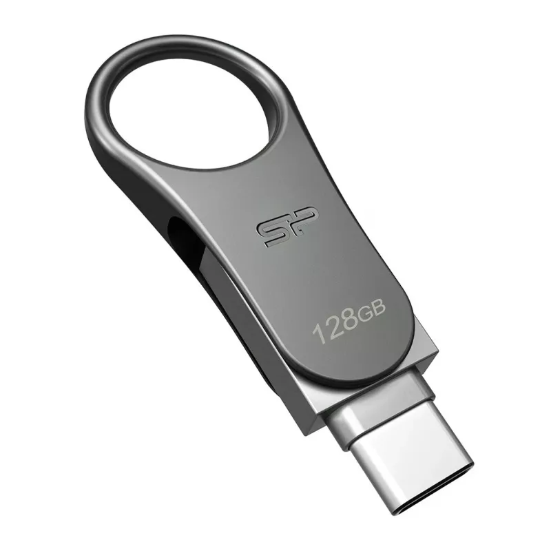 USB-mälupulk Silicon Power C80 128 GB USB 3.2 Gen 1 (Type-A / USB-C) titaan