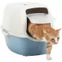 Hooded cat litter box Rotho Bailey 560×400×390 mm, blue/Valge, carbon filter, handle, door flap