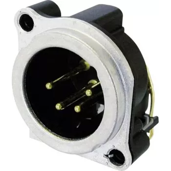 Neutrik NC4MBH - XLR - Must - Pronks - Messing - Metall - polüamiid - Teras - tsink - Messing - IP40 - 1,5 V (NC4MBH)