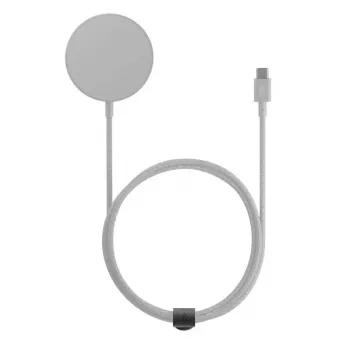 Juhtmeta laadimisalus native union Snapstand Qi2 Standstone, siseruumides kasutatav, USB-toitega, 1,5 m kaabel, helehall