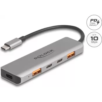 DeLOCK 64302 sülearvuti dokkijaam Juhtmega USB 3.2 Gen 2 USB-C Hall 95W