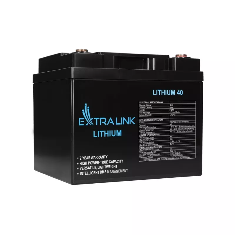Extralink akumulaator LiFePO4 40AH 12.8V BMS-akuga 40000 mAh