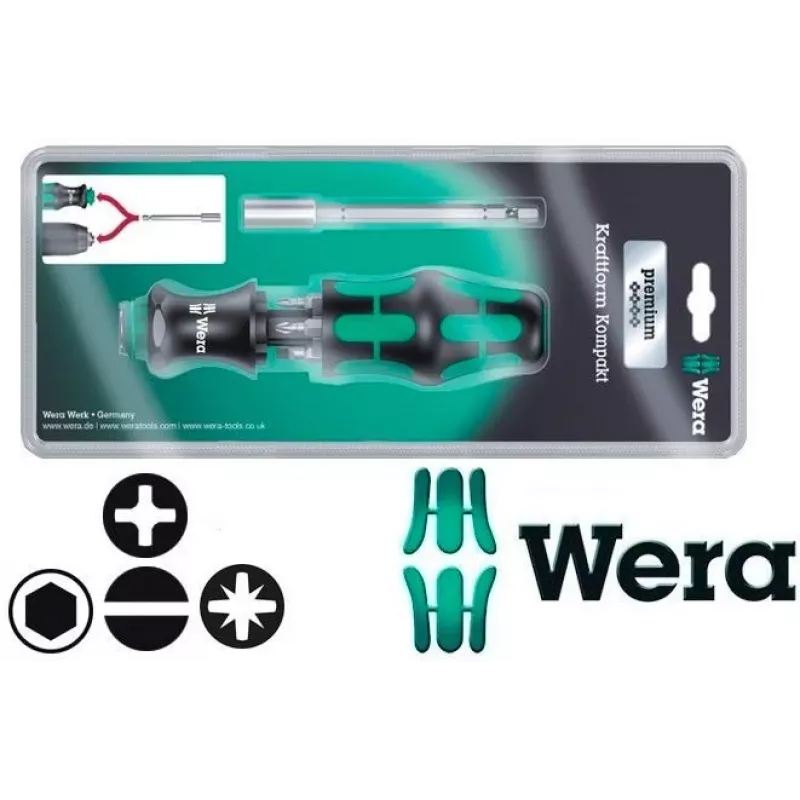 Wera 6-osaline KK28 Kraftform kompaktne bithoidikuga kruvikeerajakomplekt