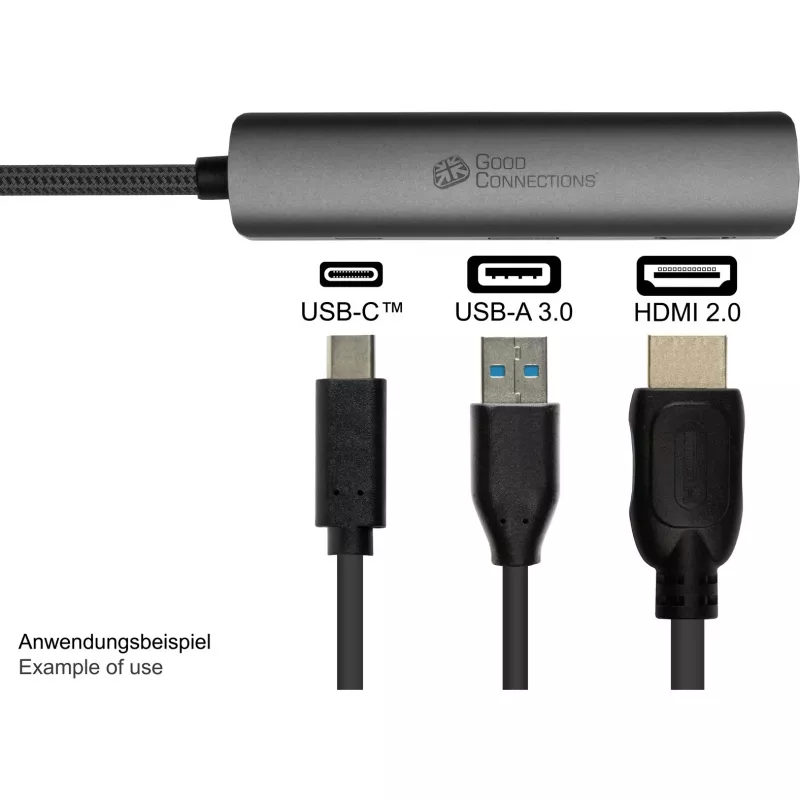 USB USB-C jaotur Alcasa HUB-C002A 5000 Mbit/s HDMI USB 3.0