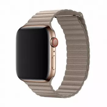 Leather Loop rihm Apple Watch 44mm jaoks — Devia Elegant Stone, nahast magnetilise sulguriga