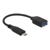 USB-kaabel DeLOCK USB 3.1 Gen 2 USB-C/Typ-A 0,1 m Must