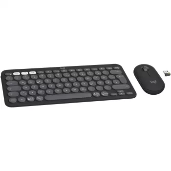 Logitech Pebble 2 Combo juhtmeta klaviatuur ja hiir QWERTZ saksa grafiit