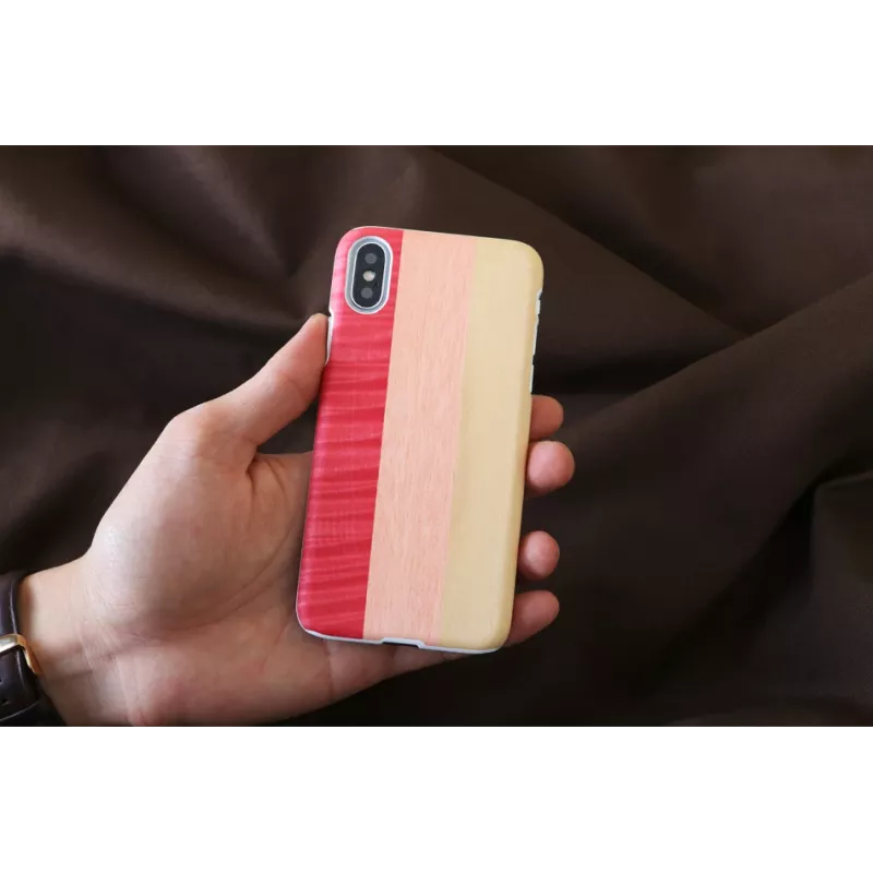 man and wood nutitelefoniümbris iPhone X/XS jaoks — pink pie Valge