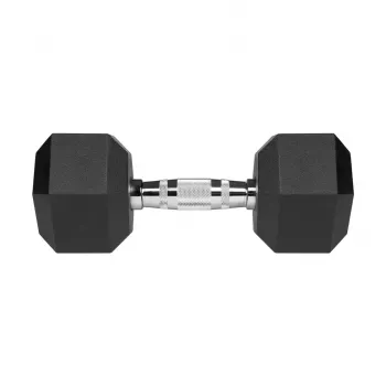 Kummeeritud malmist hantlid HEX 2x10 kg REBEL ACTIVE