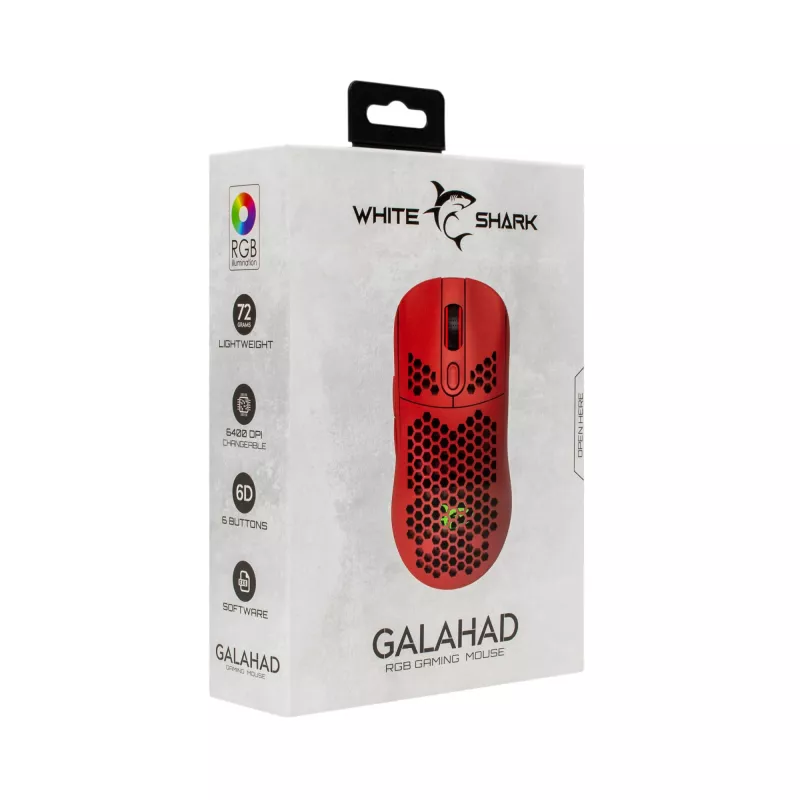 Hiir White Shark GALAHAD-RED USB Type-A