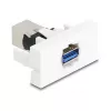 Keystone-moodul DELOCK 90910 — lame USB A pistikupesa, valge, 45×22,5×42,6 mm