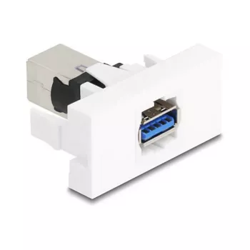Keystone-moodul DELOCK 90910 — lame USB A pistikupesa, valge, 45×22,5×42,6 mm