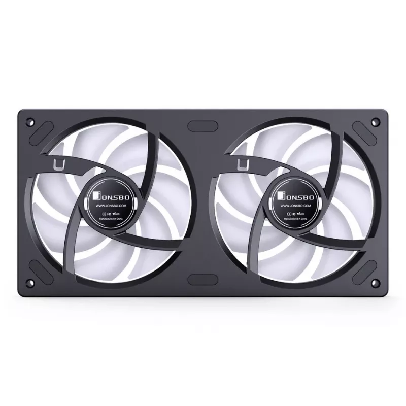 Jonsbo ZB-240BR 120mm vastupidise labaga ARGB PWM 2-tk korpuseventilaatorite komplekt - Must