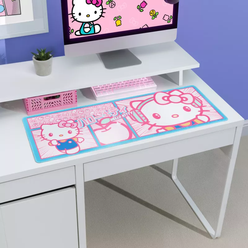 Lauamatt Paladone Hello Kitty — suur pehme pind klaviatuurile ja hiirele, libisemisvastane alus
