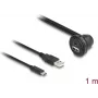 DeLOCK USB 2.0 kaabel USB tüüp-A-pistik ja USB USB-C isane USB tüüp-A emasele 90° nurga all ja USB USB-C emasele 90° nurga all 1 m must